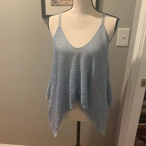 Blue flowy top